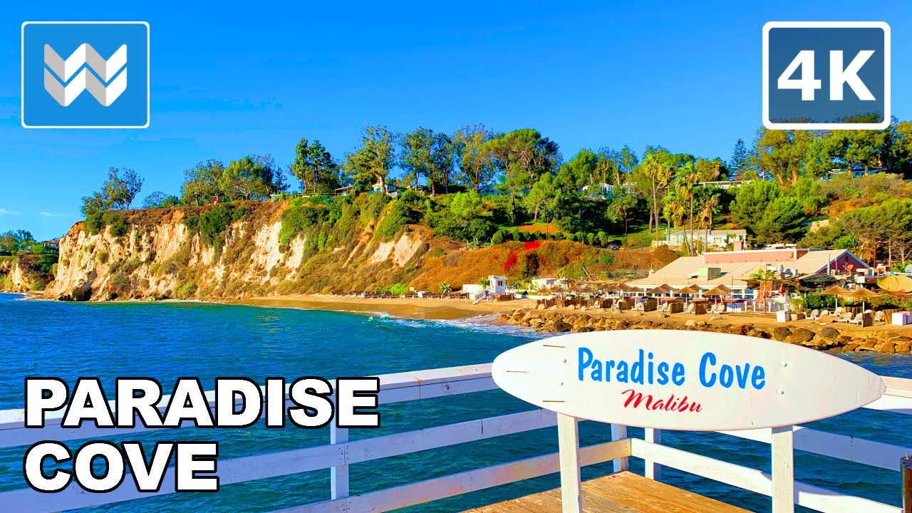 [4K] Paradise Cove Beach in Malibu, California - Walking Tour 🎧 Binaural Sound