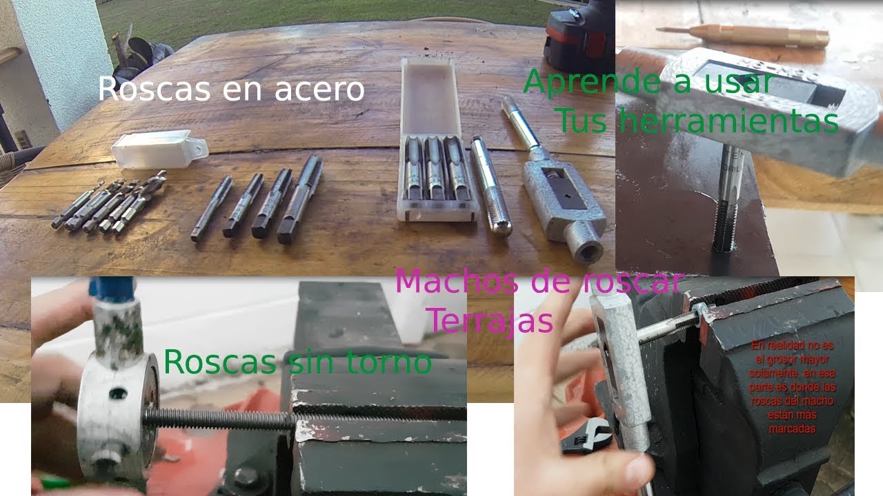 COMO HACER ROSCAS / Roscas en acero / Machos de roscar / Terrajas