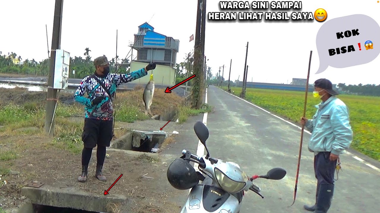 Rekor..! Mancing Di Selokan Dapat Ikan Mahal LARGEMOUTH BASS Jadi Tontonan Warga
