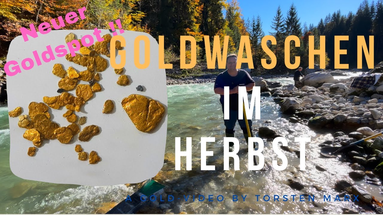 Goldwaschen im Herbst - Gold Prospektion im alten Flusslauf / Neuer Goldspot gefunden