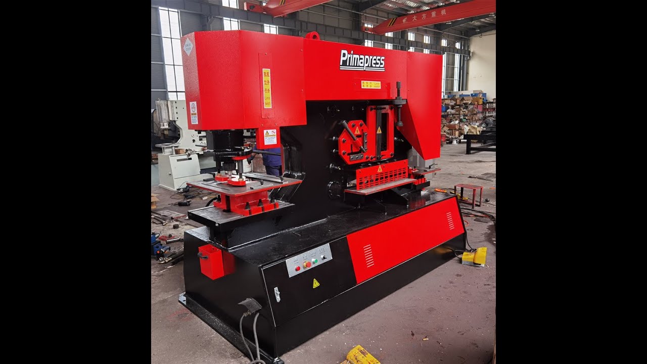 double station working 200ton hydraulic ironworker punch and shear machine tooling