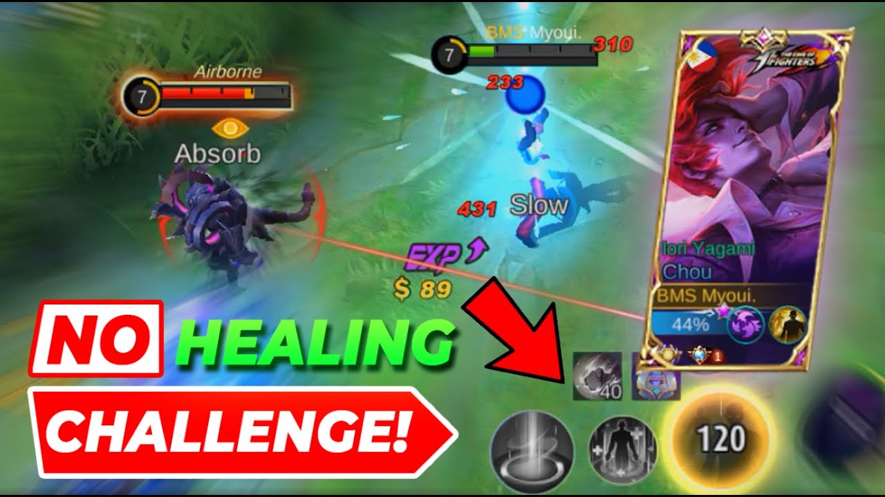 TOP GLOBAL CHOU GAMEPLAY BUT HEALING IS NOT ALLOWED- MLBB