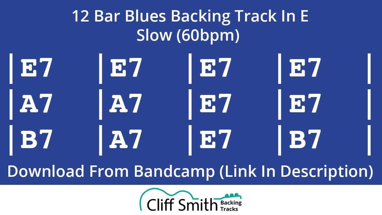 E - Slow 12 Bar Blues Backing Track (60bpm)