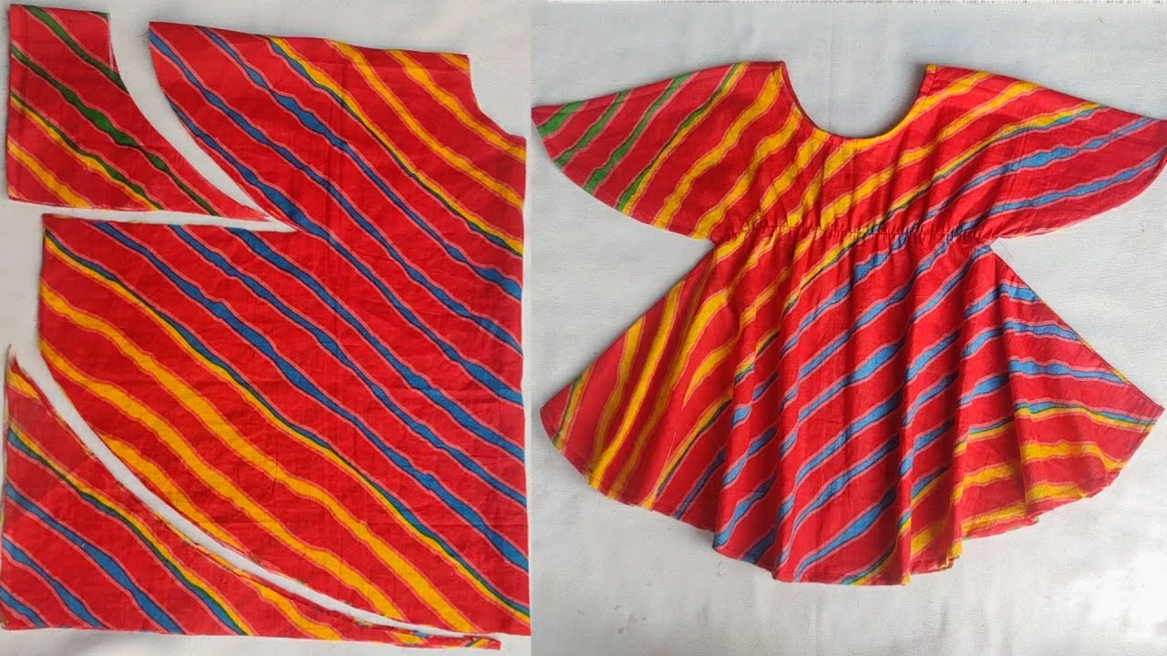 Beautiful baby frock cutting and stitching/2-3 year old girl dress design cutting And stitching
