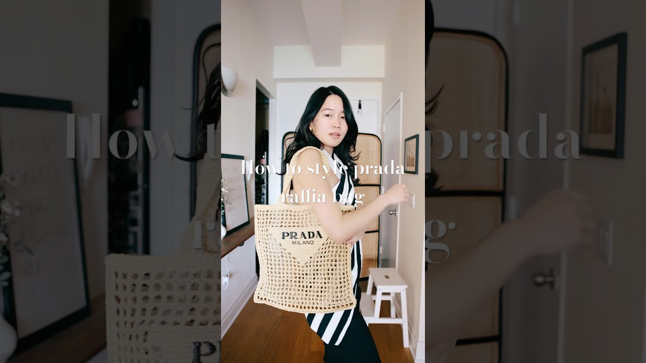 How I style Prada raffia bag #holidayoutfitideas