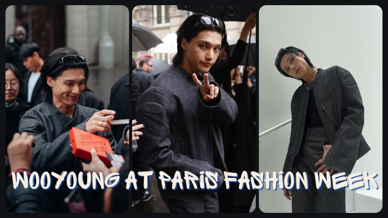 Ateez Wooyoung at Paris Fashion Week for Courrèges