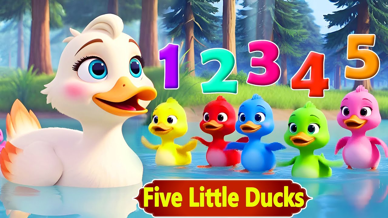 5 Little Ducks ( Learn Colors Song ) Kidone Nursery Rhymes & Kids Songs