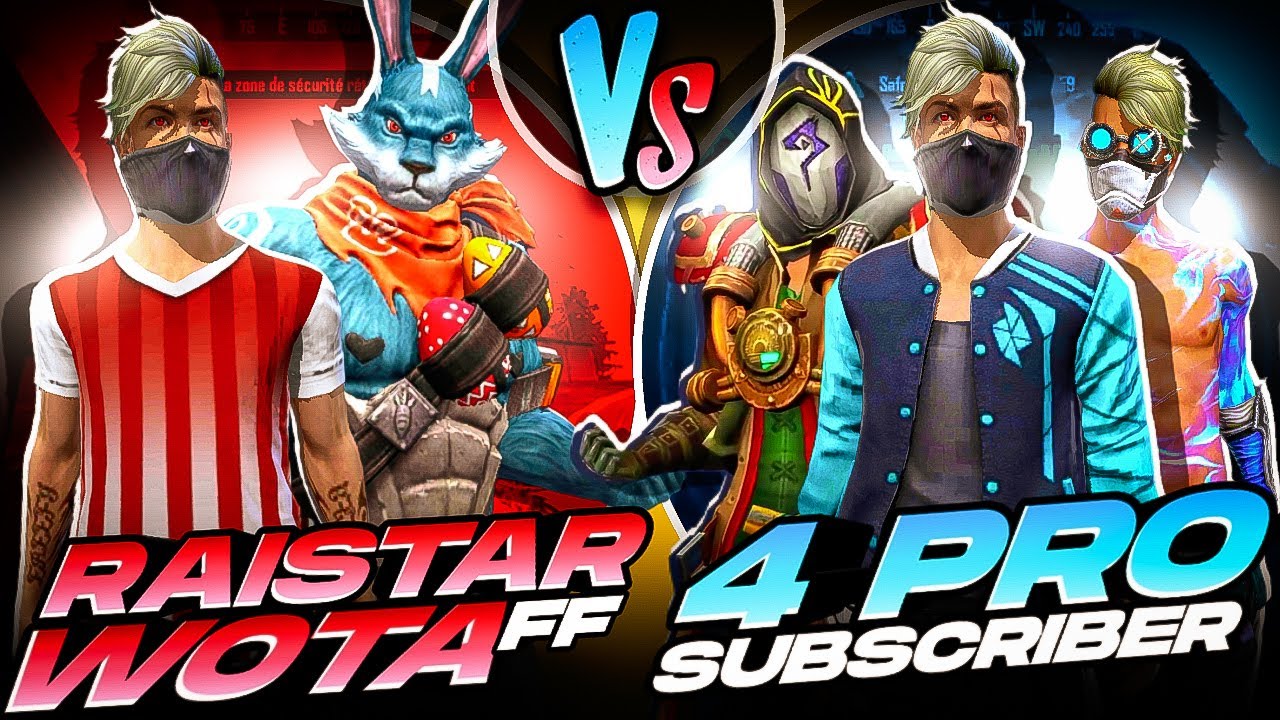 RAISTAR & WOTA FF VS 4 PRO YOUTUBERS WHO WILL WIN??  MUST WATCH GARENA FREE FIRE