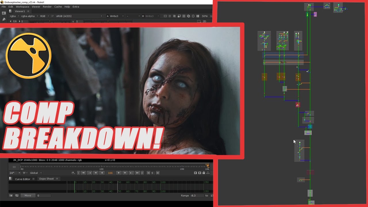Nuke Comp Breakdown Zombie Face #nuke #compositing #2d