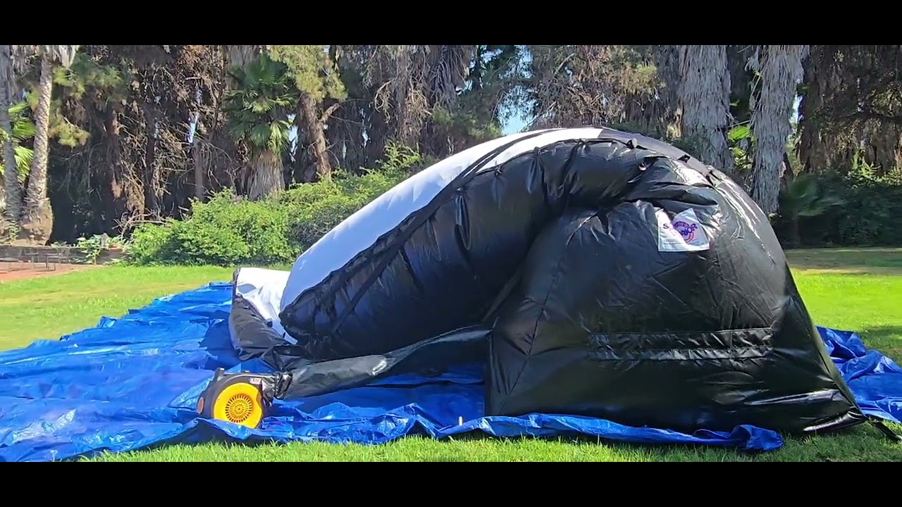 Inflating a 32.5' x 17' picture sizeDRIVE-In Jr inflatable movie screen with 1.5hp Boost blower.