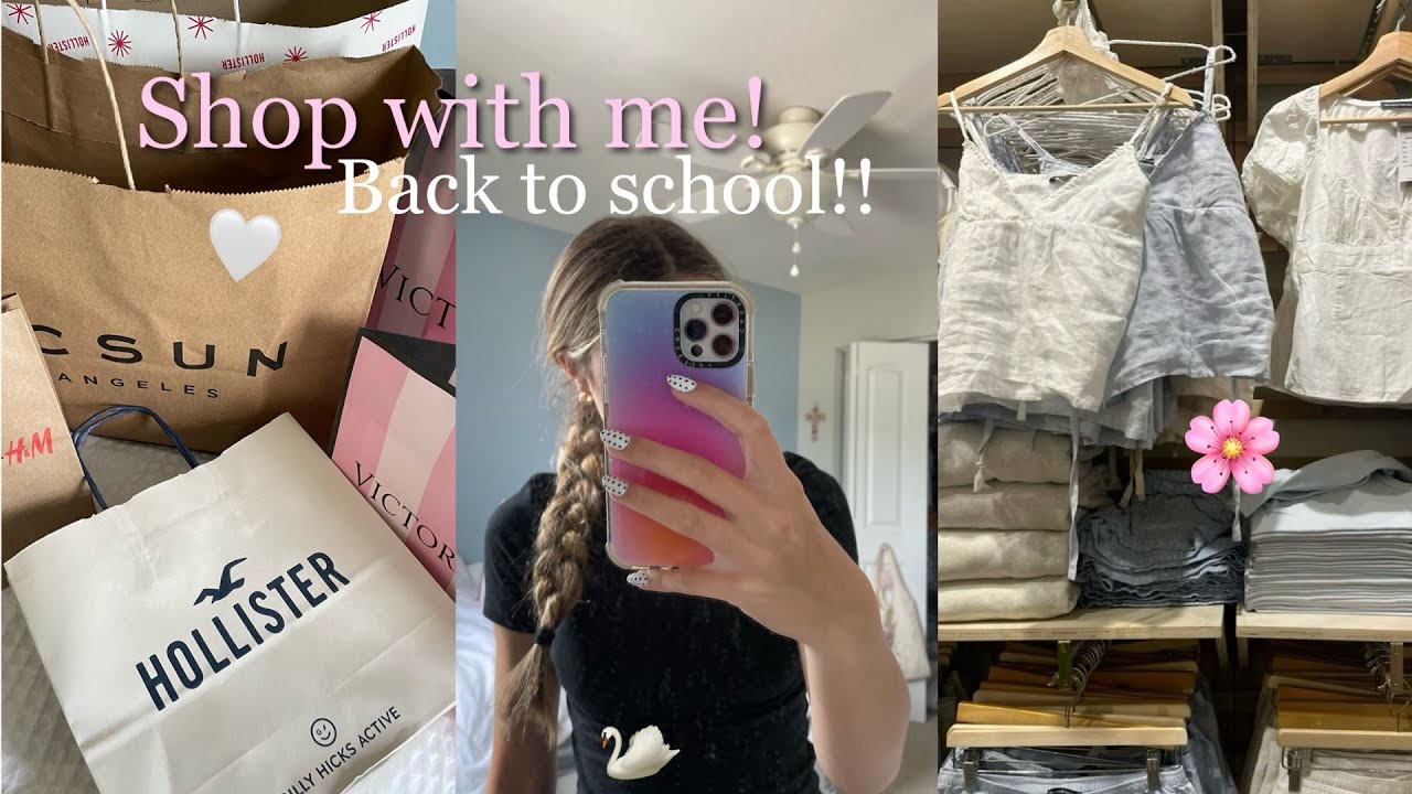 Shop with me for back to school! 🦢🌸 Brandy Melville, Hollister, Victoria’s Secret, and more!