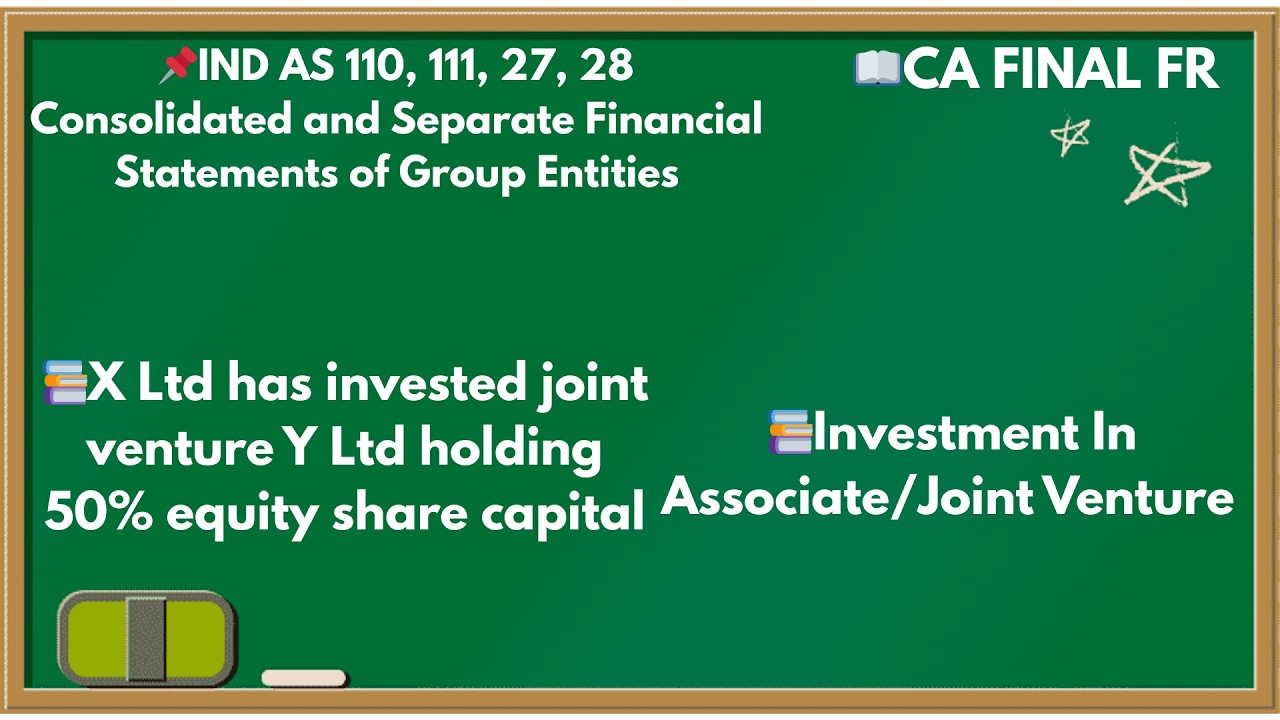 IND AS 28: X Ltd has invested joint venture Y Ltd holding 50% equity share capital