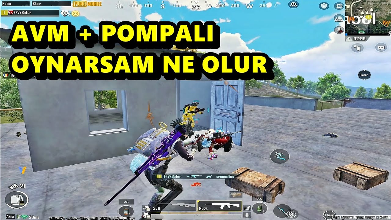 AVM + POMPALI OYNARSAM NE OLUR ? BATUR GAME SOLO SQUAD PUBG MOBİLE
