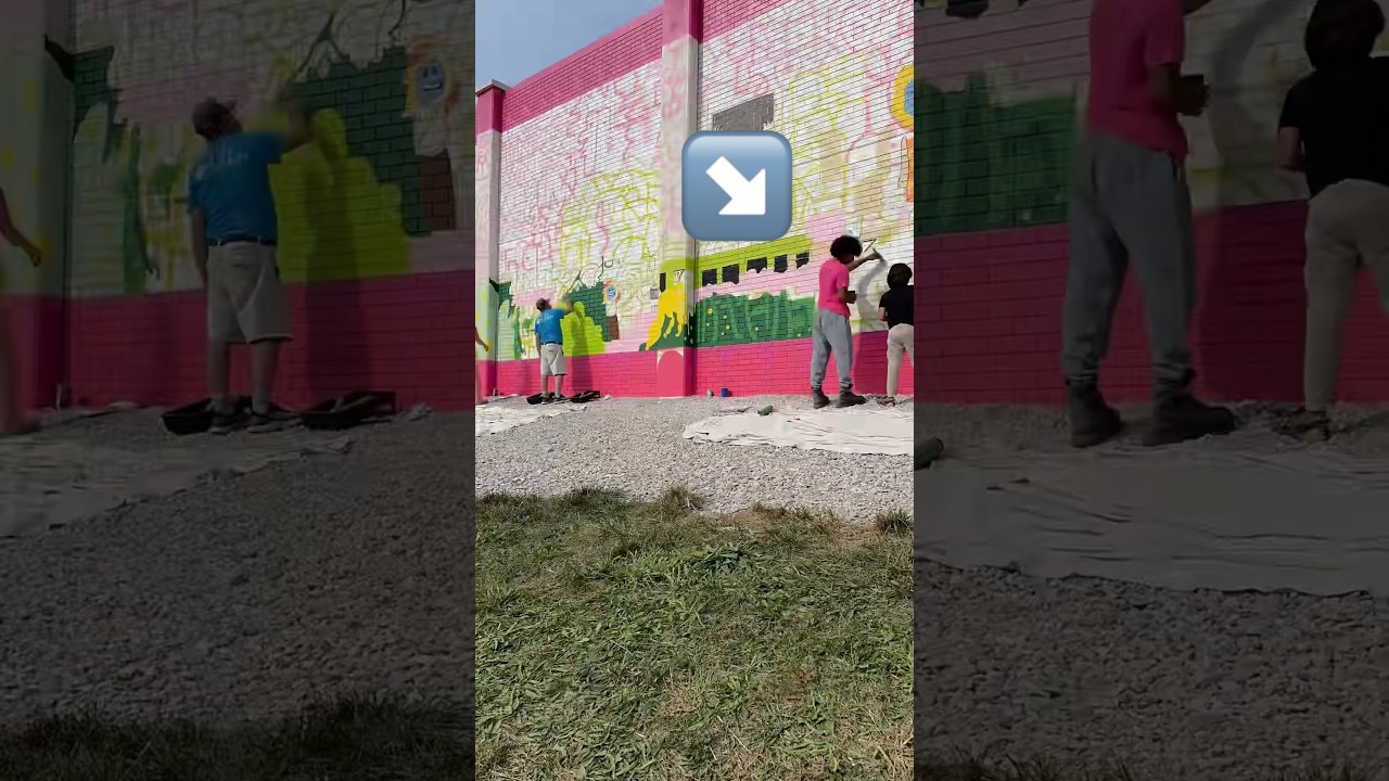 Painting a mural with the community! #art #reels