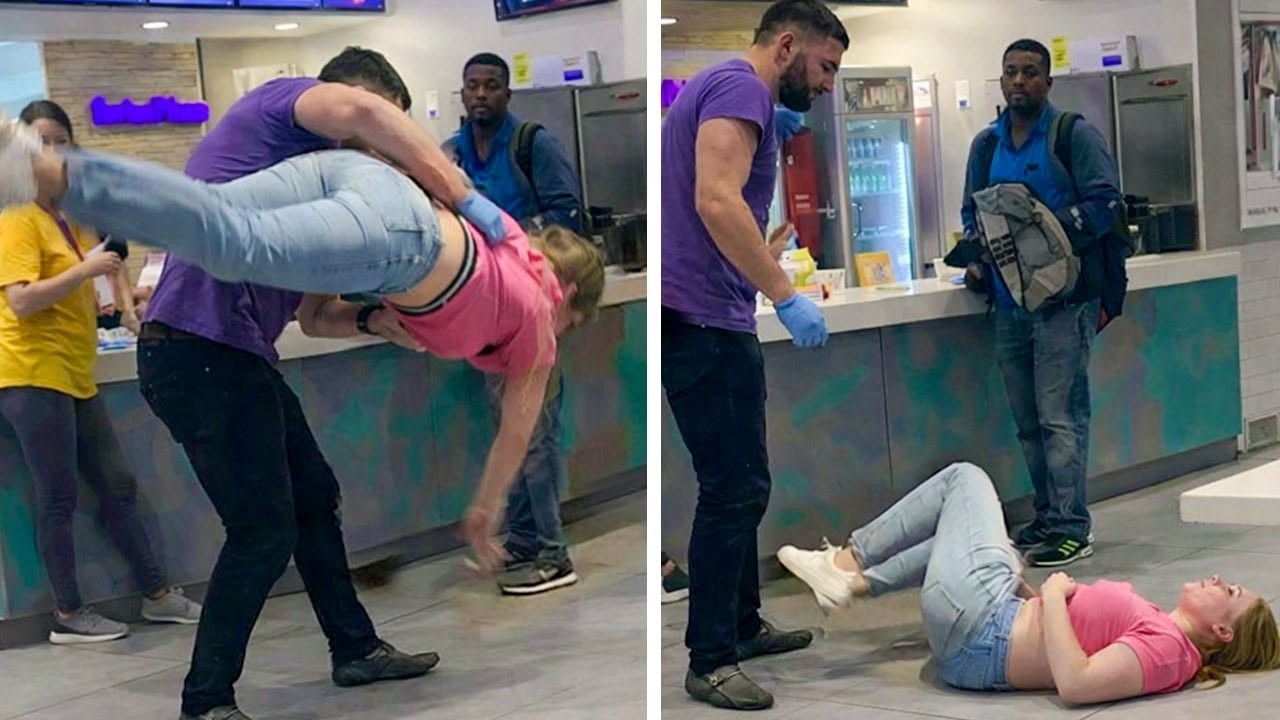 Karen Gets Body SLAMMED By Taco Bell Employee..