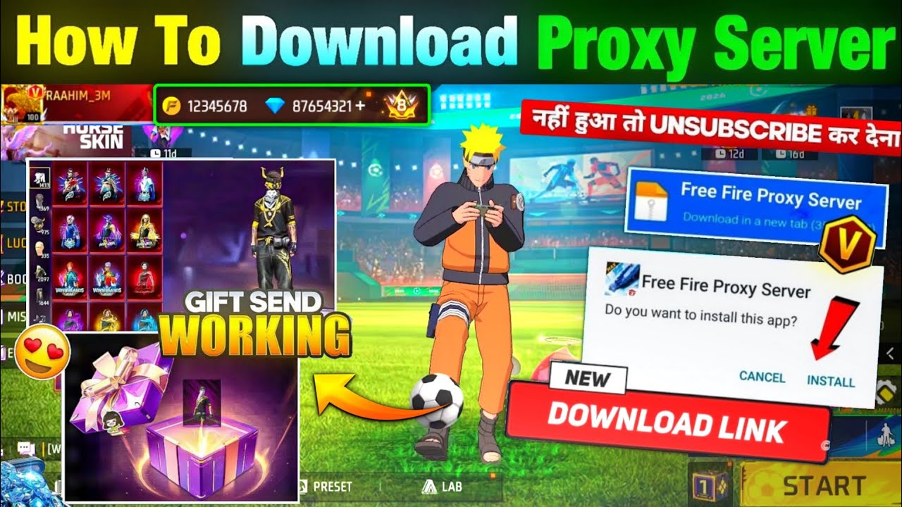 HOW TO DOWNLOAD PROXY SERVER IN FREE FIRE, HOW TO USE PROXY SERVER IN FREE FIRE, VIP PROXY SERVER