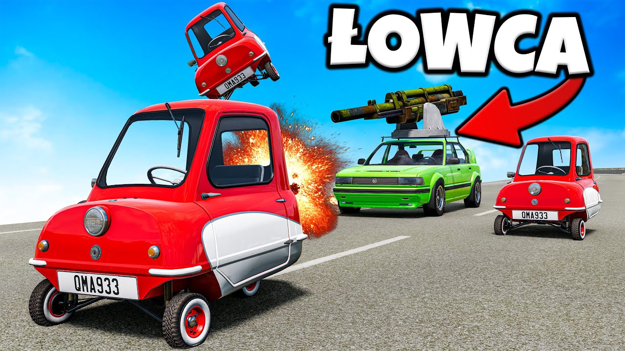 ❄️ CHOWAMY SIĘ AUTAMI PRZED ŁOWCĄ!? | BeamNG Drive |
