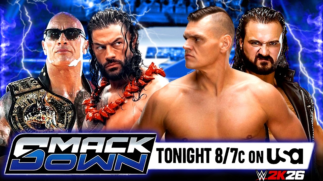 WWE SmackDown: Роман Рейнс и Рок против Гюнтера и Дрю Макинтайра — 15 марта 2026 г.