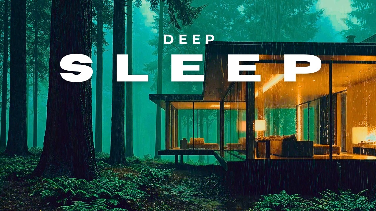 RAIN SLEEP 🌧️ | 8h Rain & Thunder Sounds – Forest Cabin
