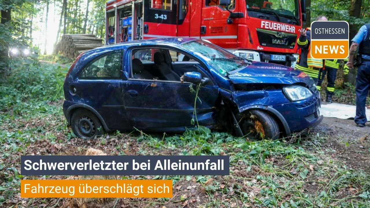 GREBENAU: Schwerverletzter bei Alleinunfall in Waldgebiet