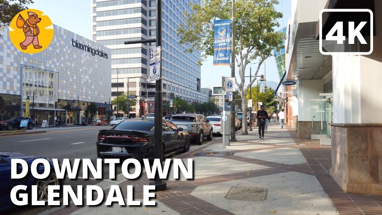 Downtown Glendale Walking Tour | 4k Ultra HD | 🔊 Binaural Sound