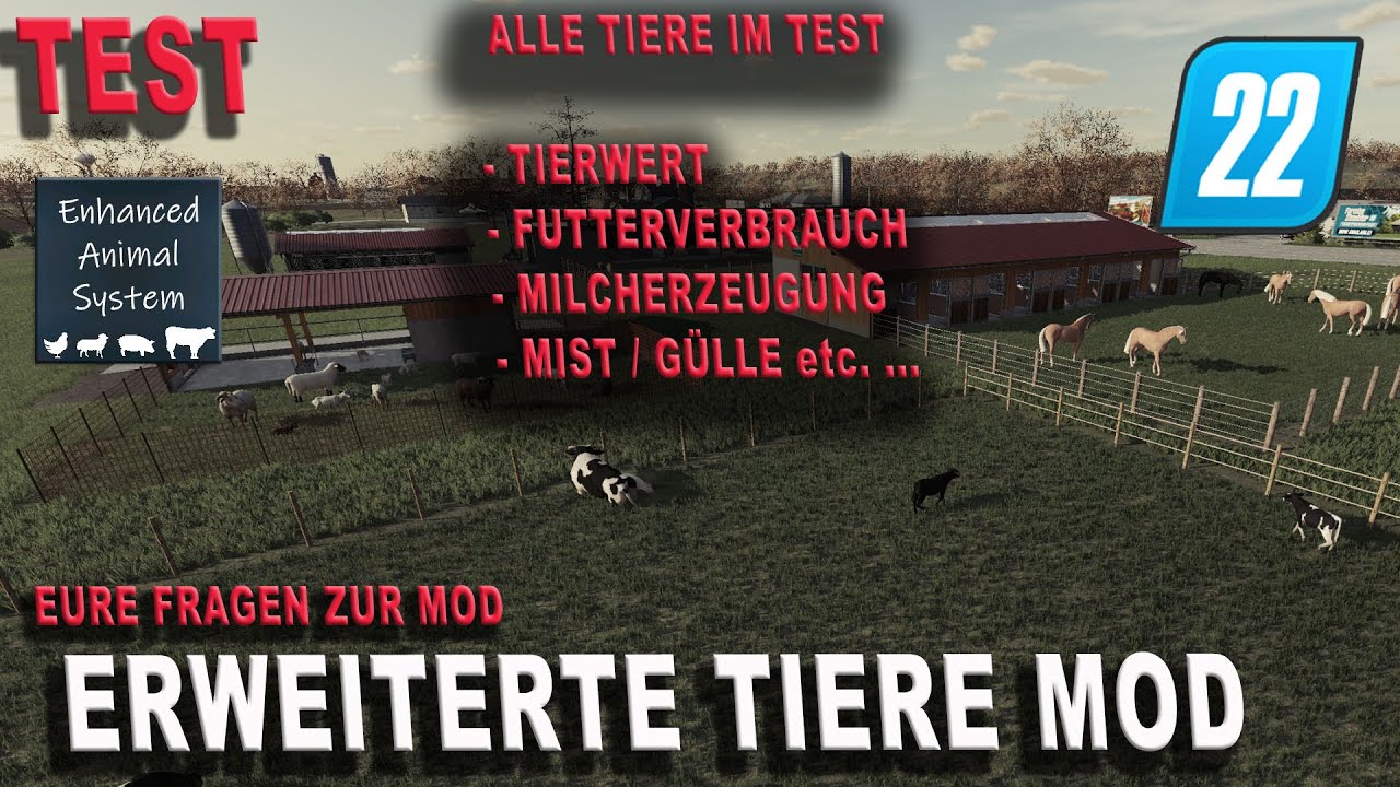 LS22 Test - Erweiterte Tiere AUSWERTUNG + eure Fragen zur Mod!