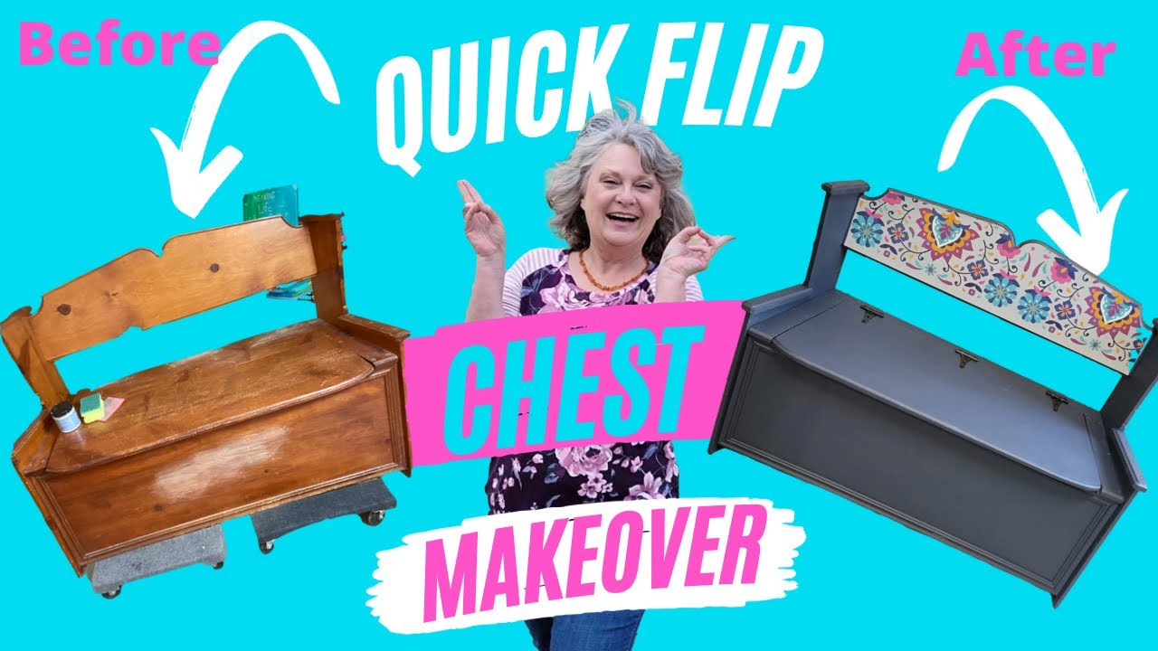 Painting an old Blanket Chest with Silk Paint and Using a Transfer