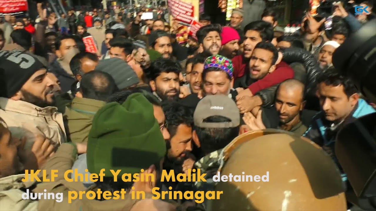 JKLF Chief Yasin Malik detained during protest in Srinagar