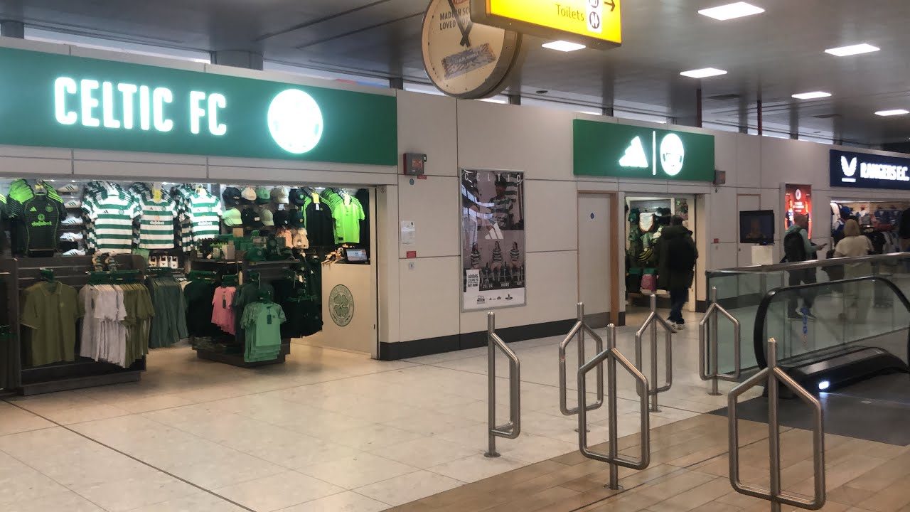 Celtic and Rangers stores in Glasgow Airport