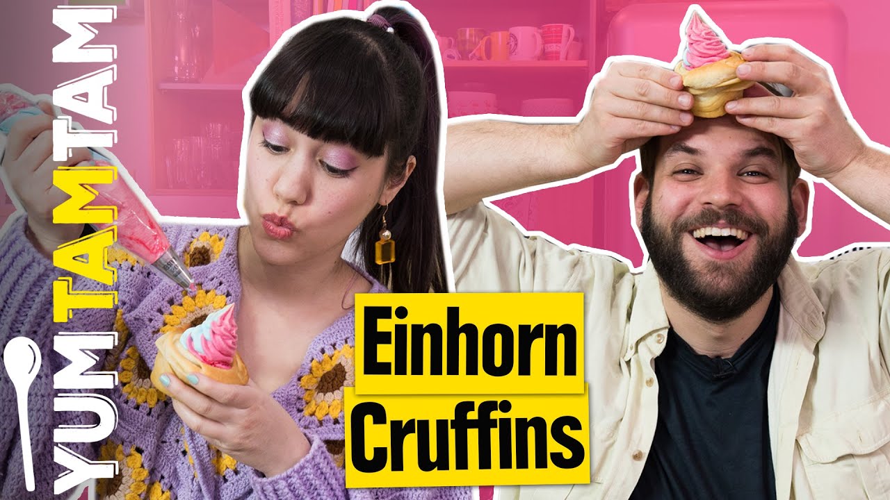 Muffin-Rezept I Selbstgemachte Cruffins mit buntem Topping