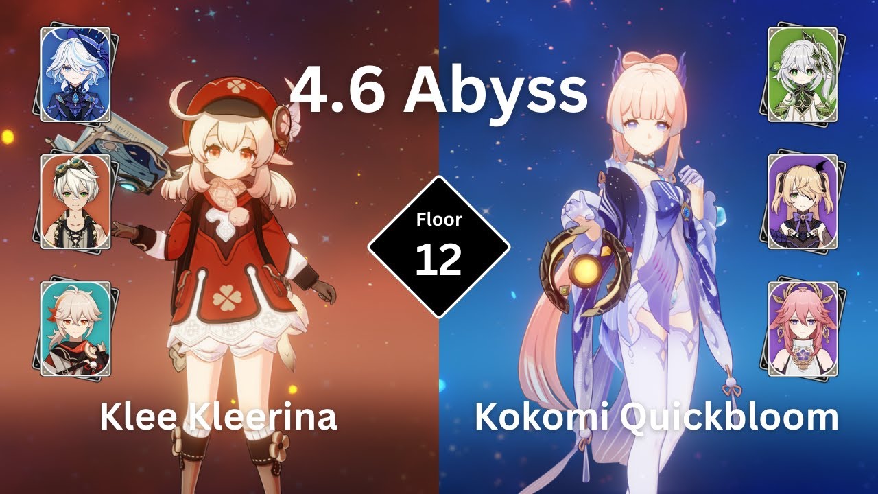 C0 Klee Furina Kleerina & C0 Kokomi Yae Quickbloom | Spiral Abyss 4.6 Floor 12 - 9 stars