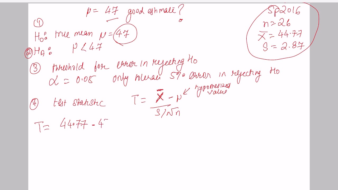 [ECPE/ENGR 127/250 University of the Pacific] Lecturette 22/32 Hypothesis Testing by Hand