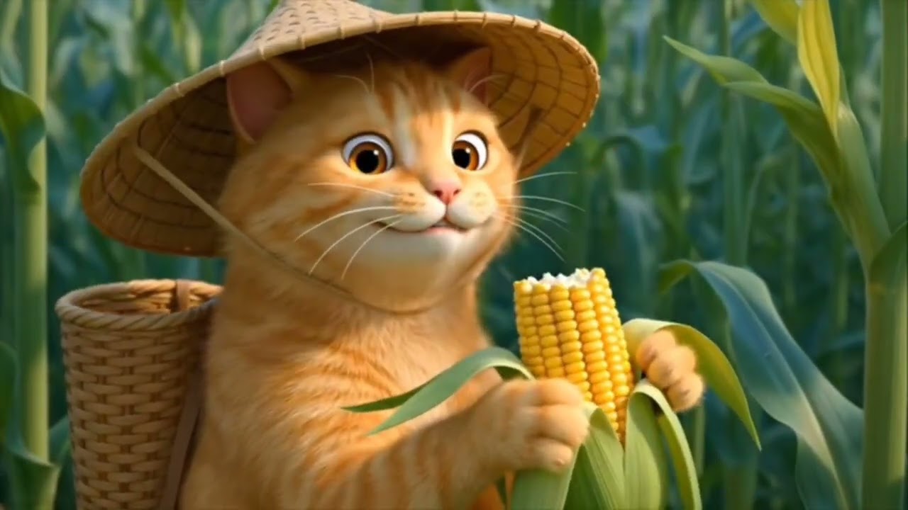 Cute Little Cat’s Adventure 🐱🌽 | Funny & Heartwarming Animated Animal Story