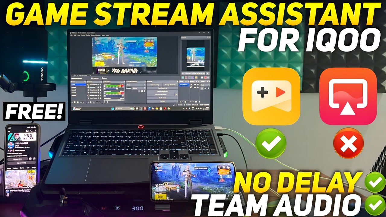 iQOO Game Streaming Assistant 🥶 Free Screen Mirroring/Live Streaming App For iQOO Phones