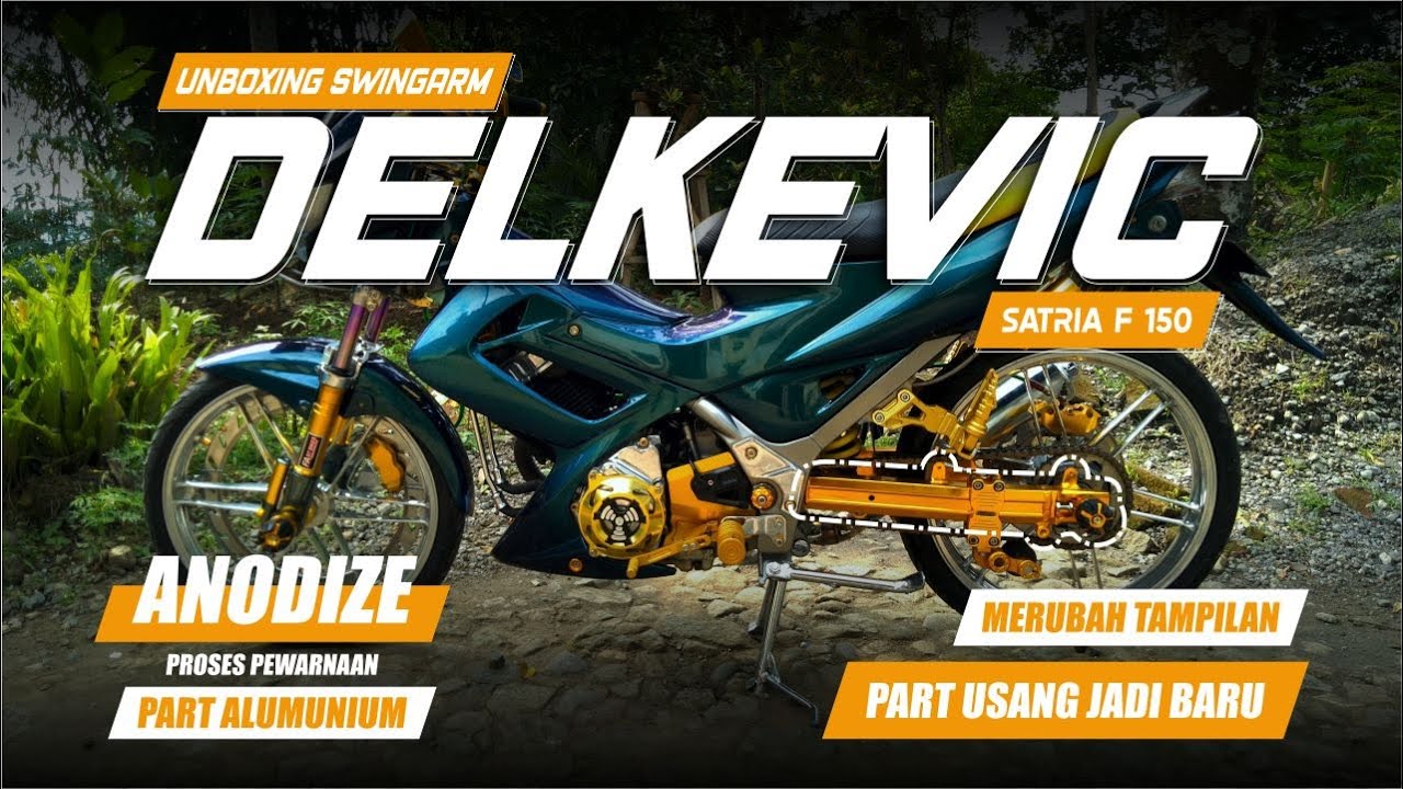 Unboxing Swingarm Delkevic Satria F ( Anodize )