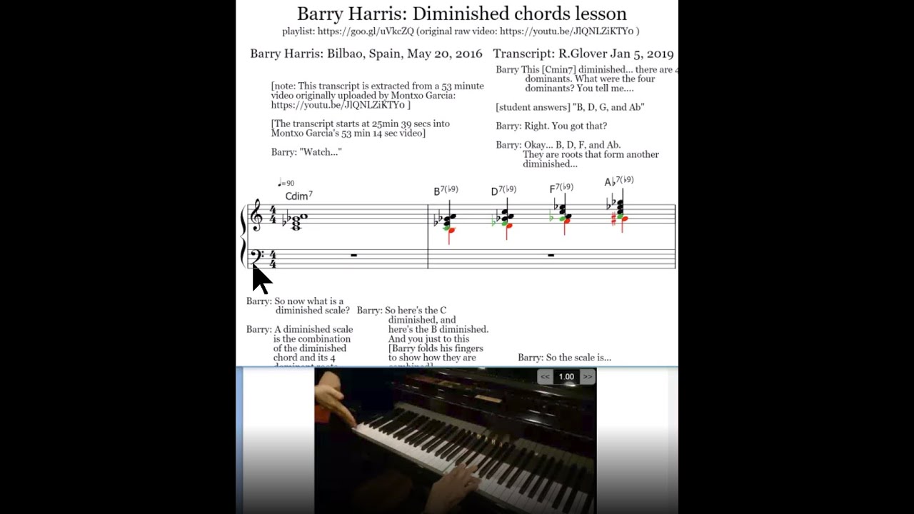 Barry Harris: Diminished chords lesson (Bilbao, Spain, May 20, 2016)