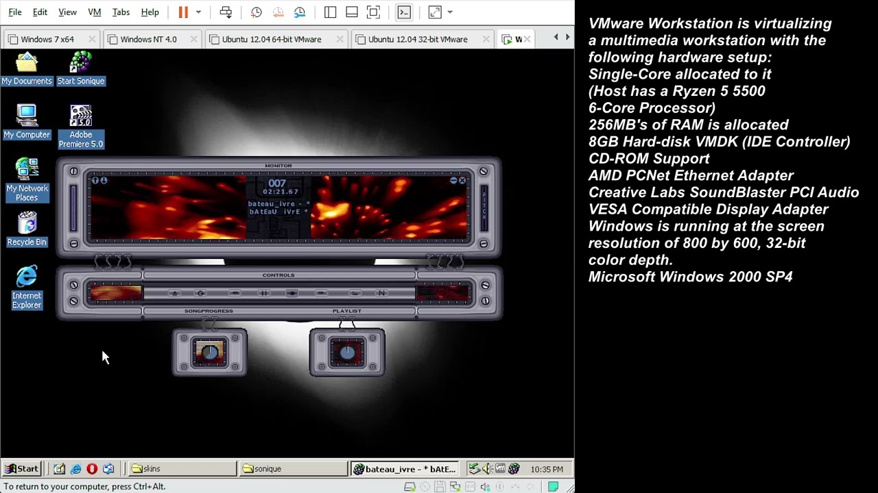 Sonique: Bateau Ivre (VMware Workstation 17)
