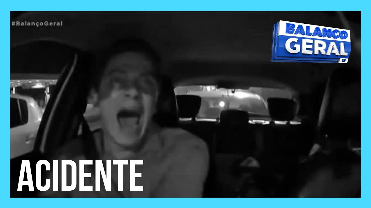 Câmera dentro de carro flagra acidente em São Paulo