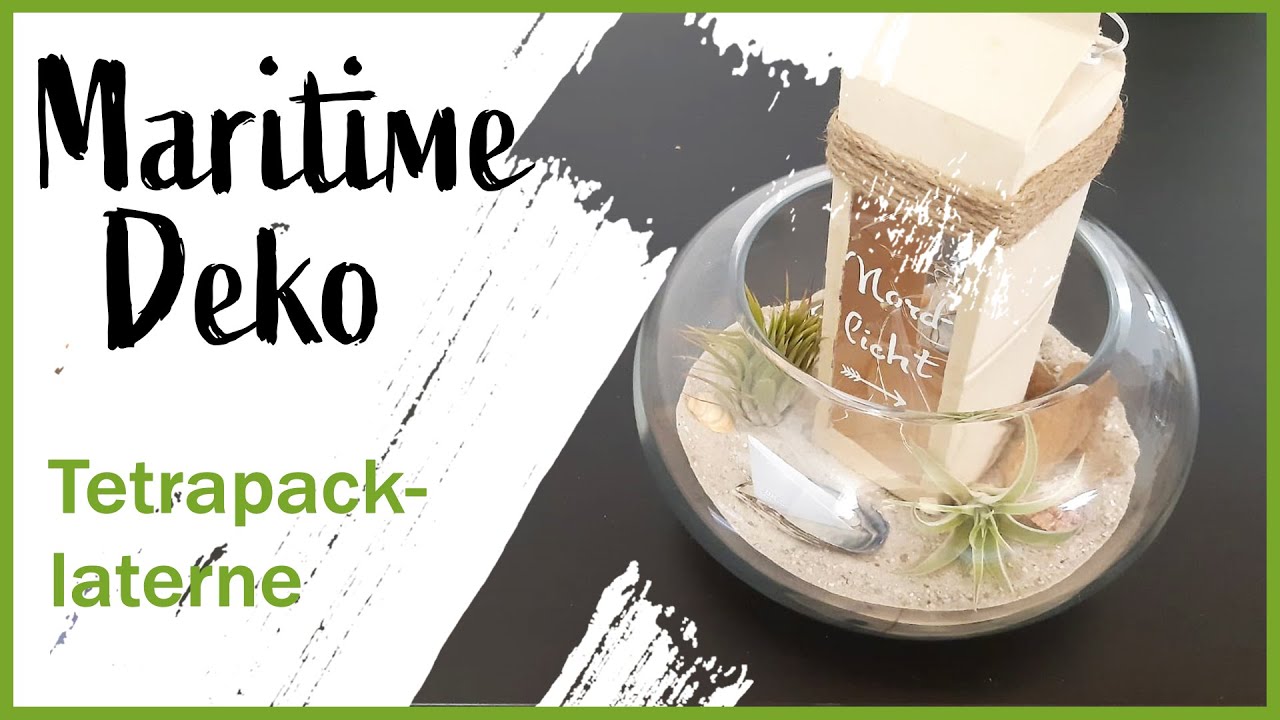 Maritime Deko für Drinnen | Tetrapack Upcycling | Dekoschale sommerlich gestalten