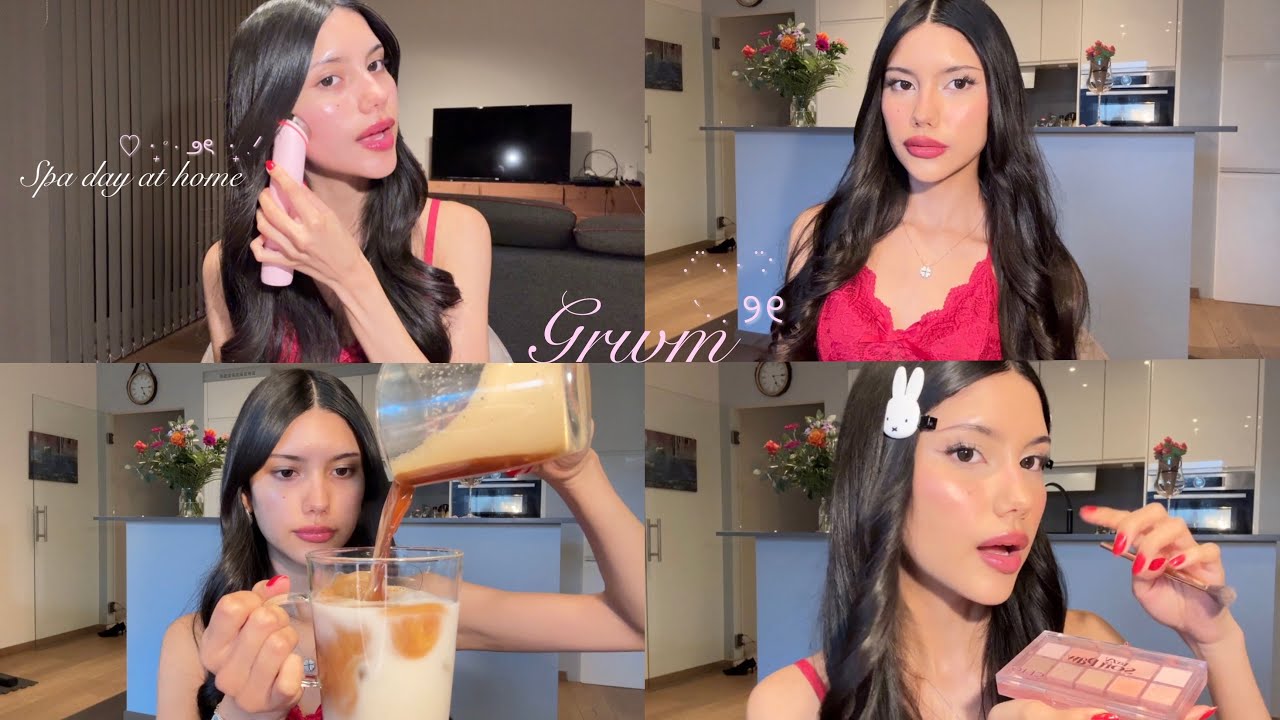 Self care en casa : rutina de maquillaje, corte cabello en casa, uñas, spa ♡ ‧₊˚ ⋅ ౨ৎ  ‧₊ .ᐟ  🧴
