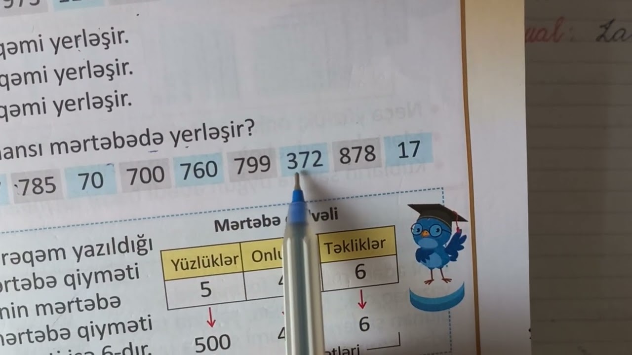 Riyaziyyat 3-cü sinif, 1_ci hissə, səh11Misal və məsələlər