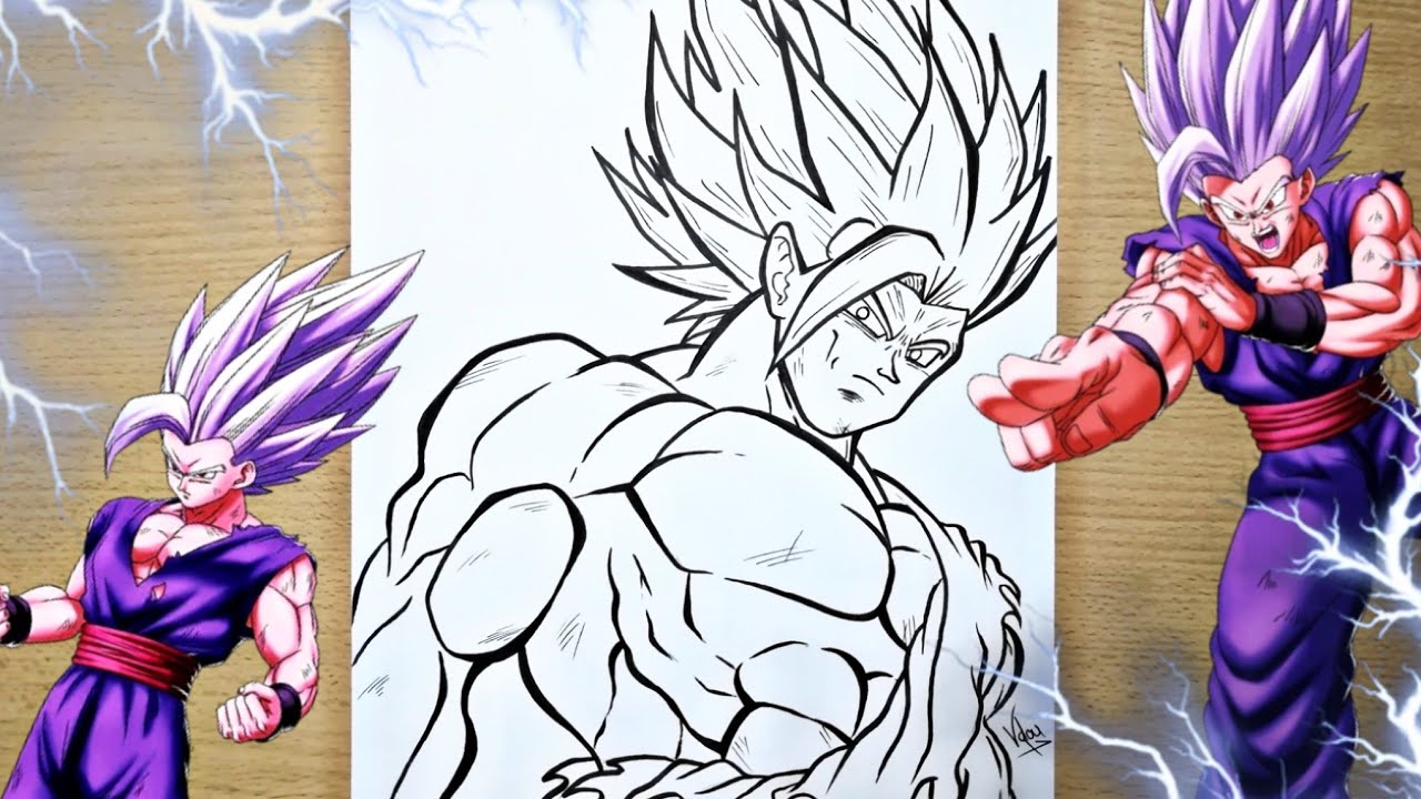 HOW TO DRAW GOHAN BEAST - DRAGON BALL🐉🐲  Prt 1/2