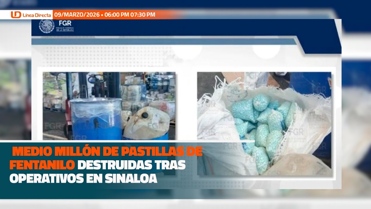 Medio millón de pastillas de fentanilo destruidas tras operativos en Sinaloa