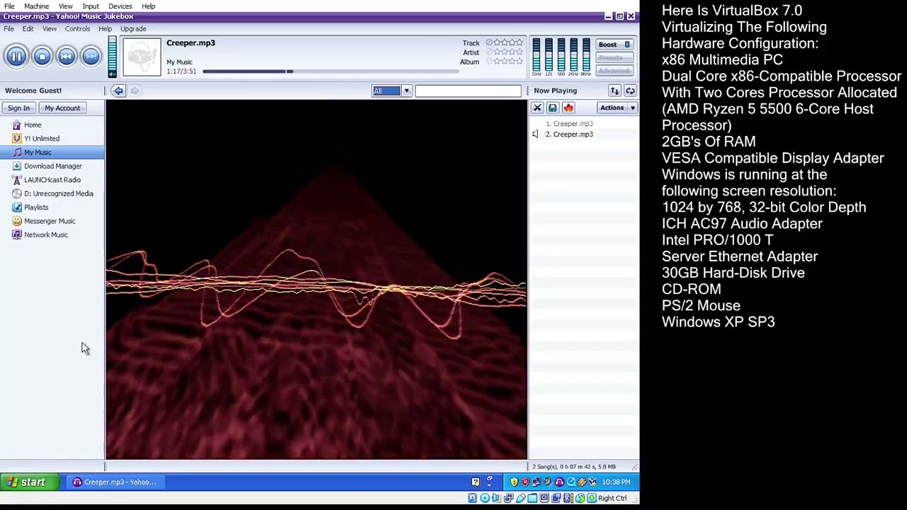 Yahoo! Music JukeBox on WinXP (VMware Workstation 17)