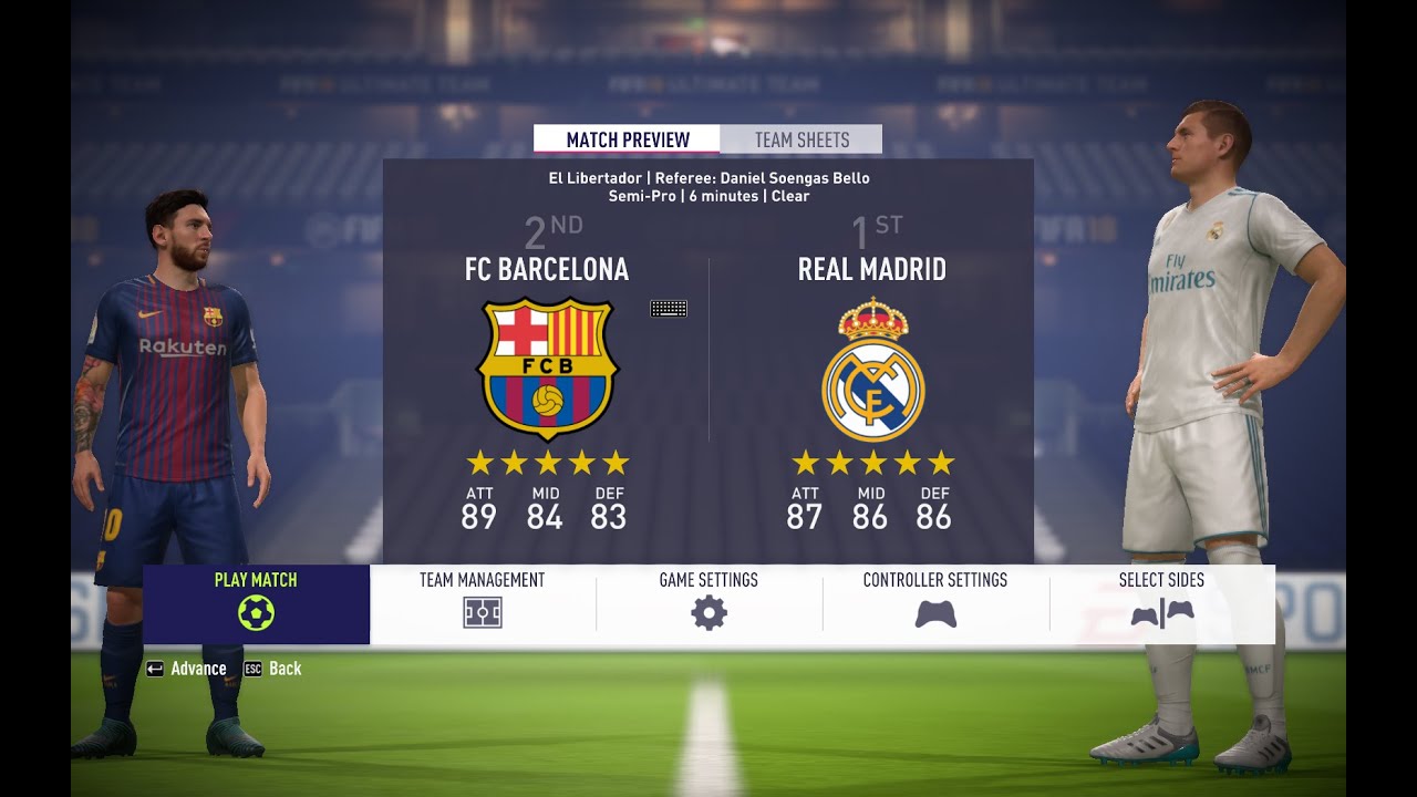 FIFA 18 Gameplay - Real Madrid vs Barcelona - LaLiga