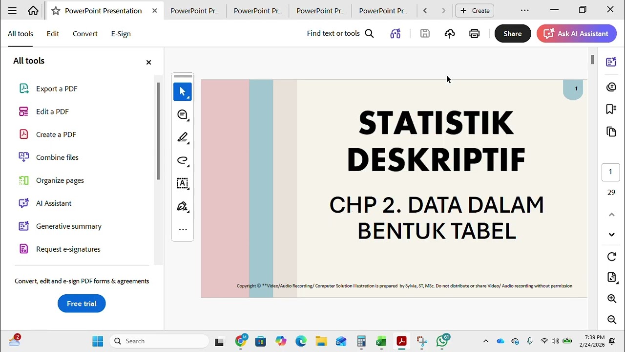 Mothia Shafira_01039250002_recording laptop untuk UTS Statistik UPH Kelas Karyawan