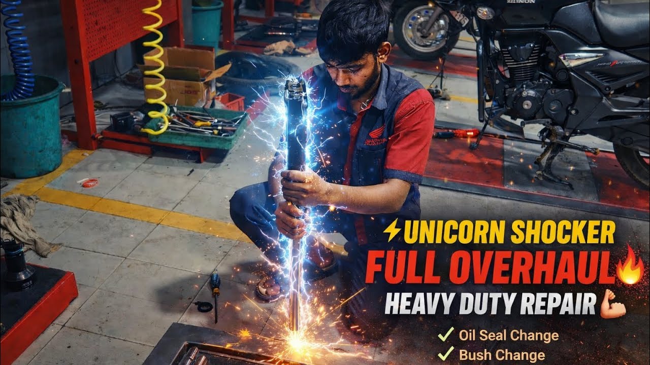 Honda Unicorn Shocker Overhauling | Complete Repair Process 🔧#automobile #honda😎