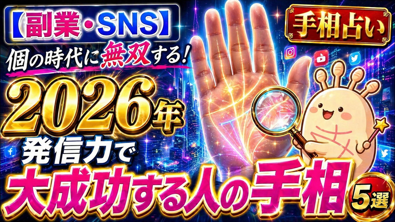 【手相占い：はぴてそ】【副業・SNS】個の時代に無双する！2026年、発信力で大成功する人の手相5選#手相 #手相占い #2026年
