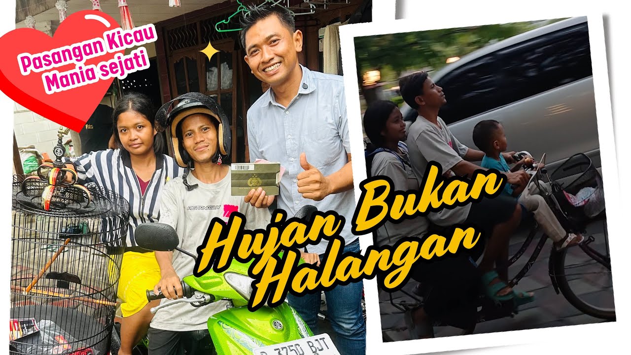 Hujan Bukan Halangan Om Bolang Untuk Berbagi kebahagiaan dengan pasangan kicau mania sejati
