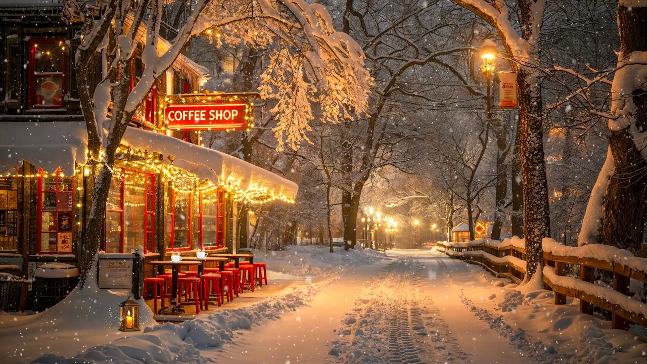 Cozy Winter Night Vibes - Rhythmic and Exquisite Jazz in a Quiet Coffee Shop for Study, Work, Focus